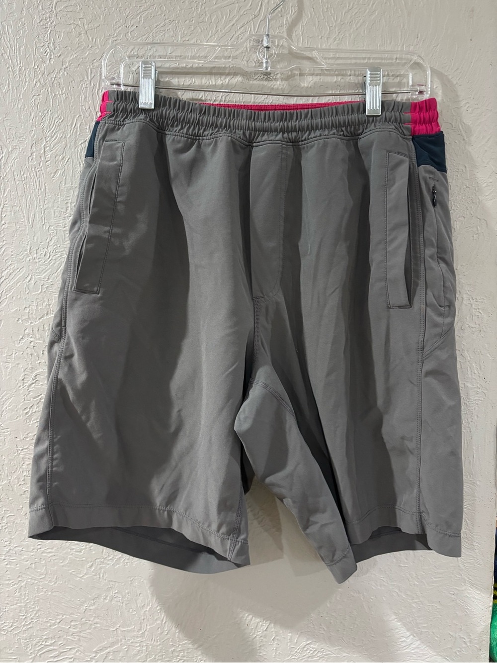 Birddogs Boom for your Boomstick Lined Shorts Gray Pink 9” Inseam Running Mens L